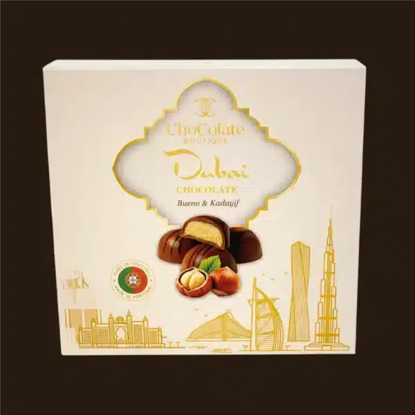 Caixa de bombons de chocolate de Dubai com Bueno.