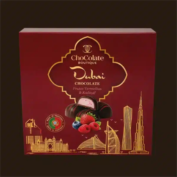 Caixa de bombons de Dubai com Frutos Vermelhos