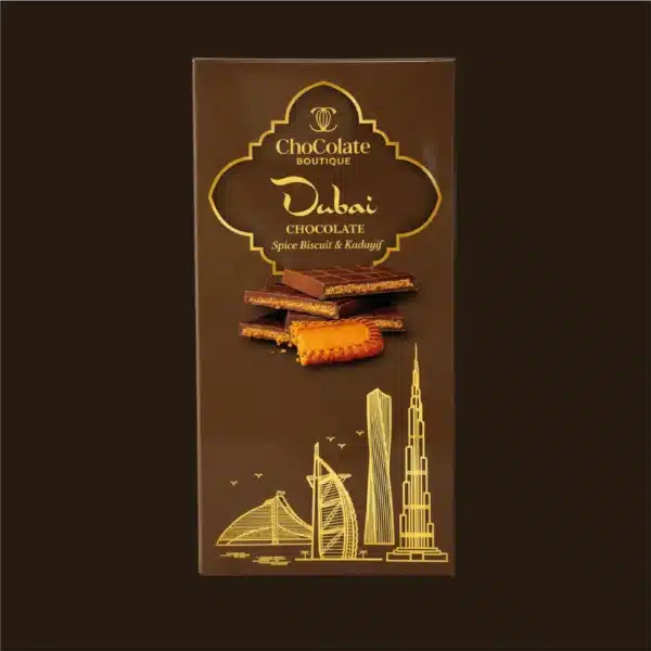 Tablete de Dubai com biscuit.