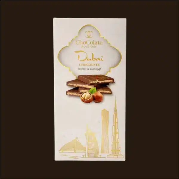 Tablete de chocolate de Dubai com Bueno