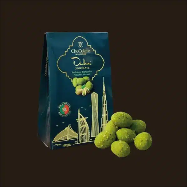 Amêndoas de chocolate cobertas.