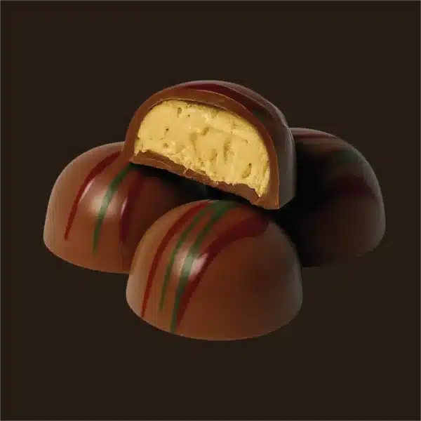 Caixa de bombons de chocolate com recheio.