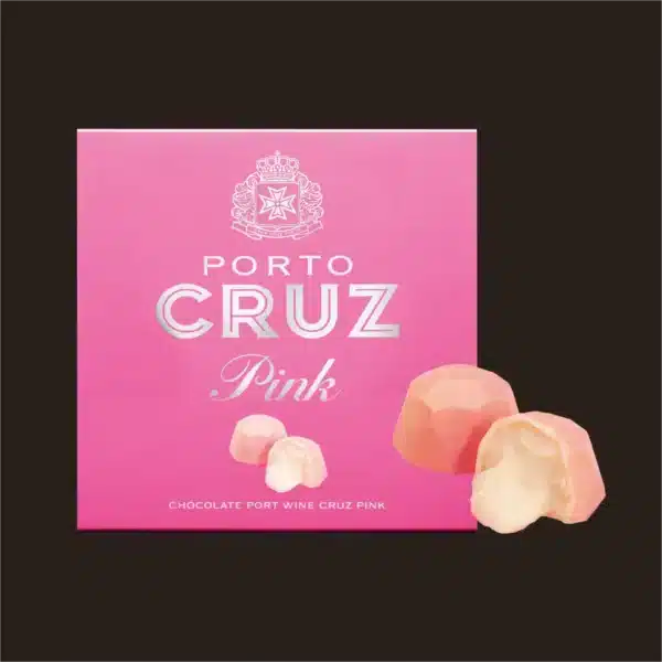 Caixa de bombons de chocolate com recheio de vinho Porto Gran Cruz.