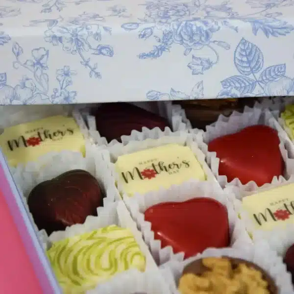 Caixa de bombons prestige azul.