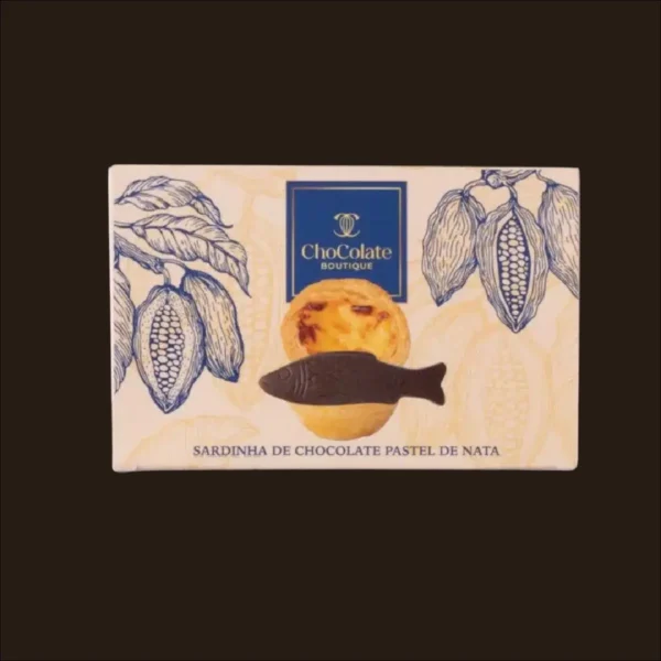 Lata de sardinha de chocolate com recheio.