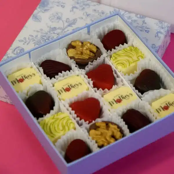 Caixa de bombons prestige azul.