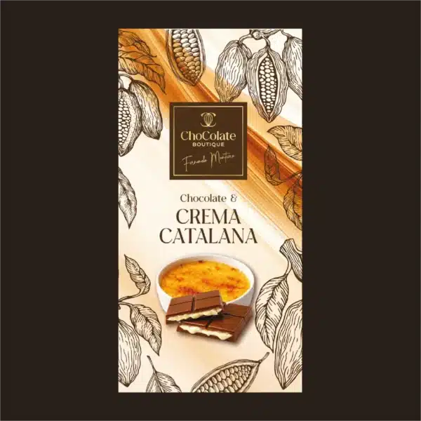 Tablete de chocolate com creme catalana