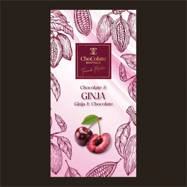 Tablete de chocolate e ginja.