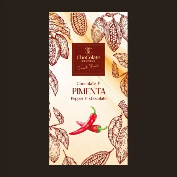 Tablete de chocolate com pimenta.