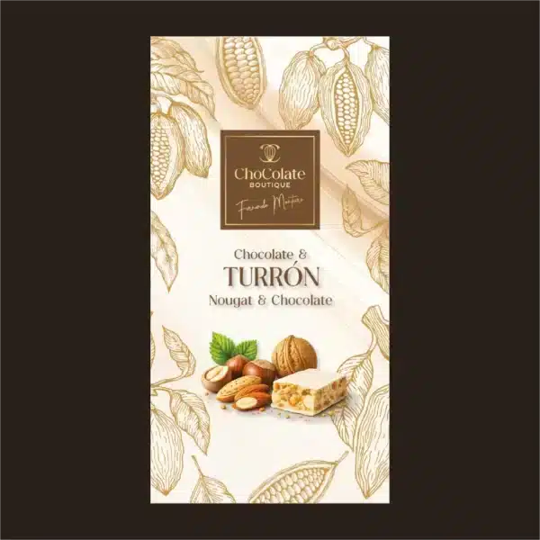 Tablete de chocolate com turrón.