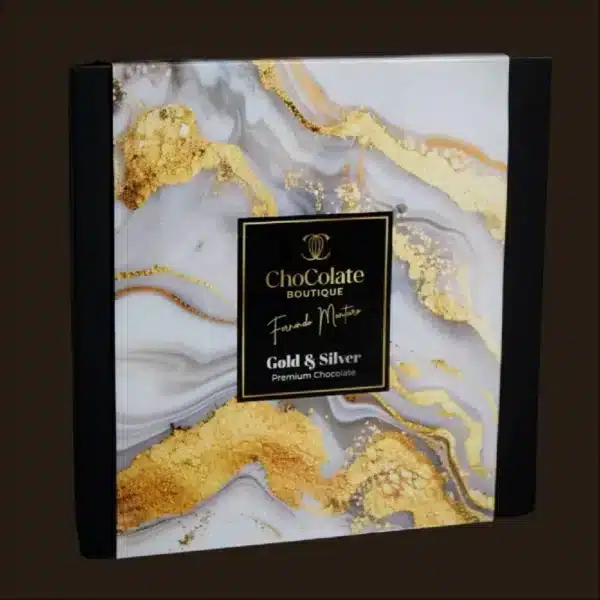 Caixa de bombons de chocolate sortidos.