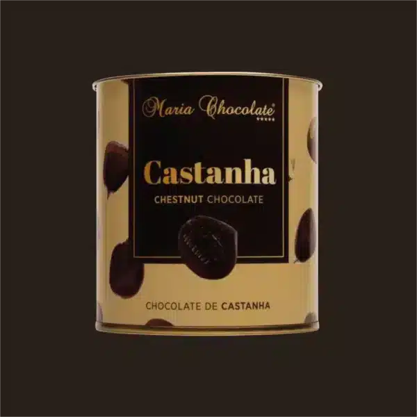 Lata de bombons de chocolate com recheio