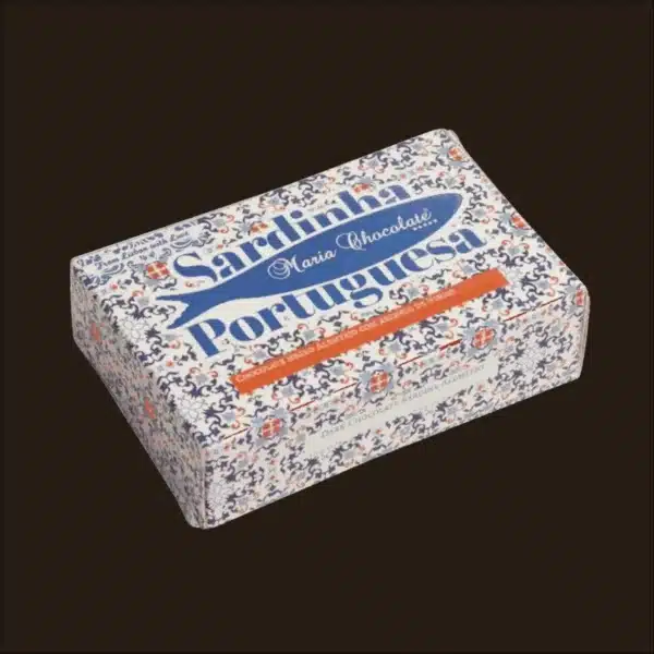 Lata de sardinha de chocolate com recheio.