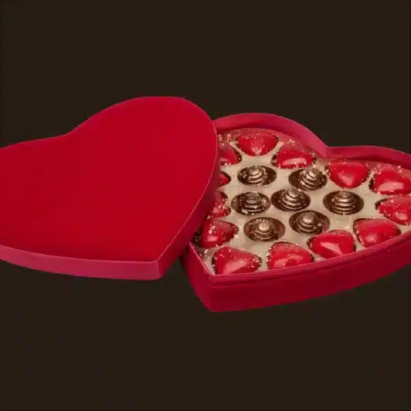 Caixa de bombons chocolate sortidos.