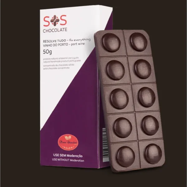 Caixa de chocolate com vinho do Porto.