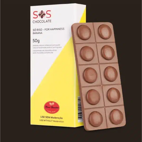 Caixa de chocolate com recheio de banana.