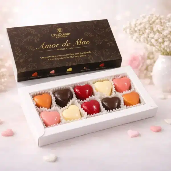 Caixa de bombons com recheio.