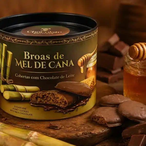 Broas de mel cobertas com chocolate.