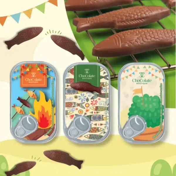 Lata de sardinhas de chocolate